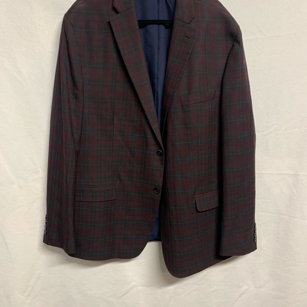 Izod Men's Plaid Blazer - Black and Red